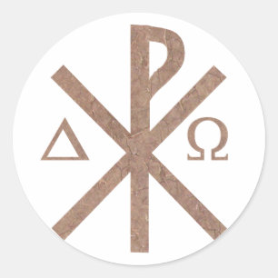Pegatina Redonda Aspecto alfa terre. de Chrisme Omega