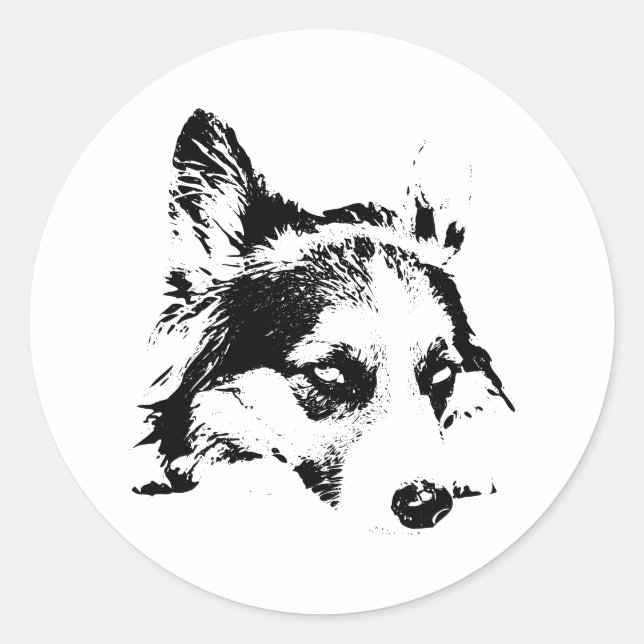 Pegatina Redonda Aspecto bajo la fila (Anverso)