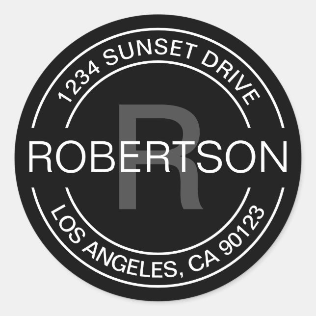 Pegatina Redonda Aspecto clásico | Dirección de devolución en blanc (Anverso)