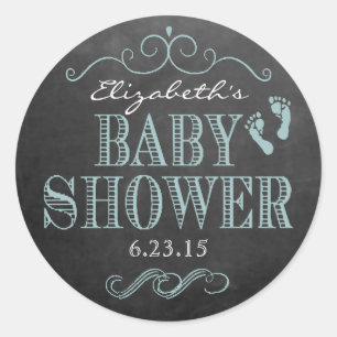 Pegatina Redonda Aspecto del tablero de cuadros - Baby Shower