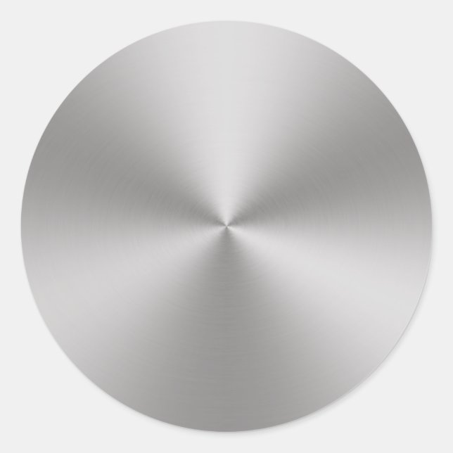 Pegatina Redonda Aspecto Metalizado cepillado de plata | Radial (Anverso)