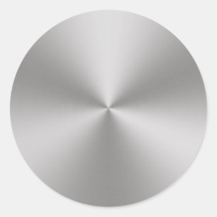 Pegatina Redonda Aspecto Metalizado cepillado de plata   Radial