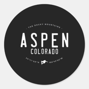 Pegatina Redonda Aspen Colorado Gráfico Molesto Snowboar