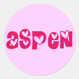 Pegatina Redonda Aspen en el corazón
