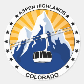 Pegatina Redonda Aspen Highlands Colorado
