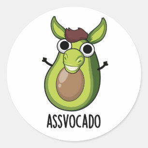 Pegatina Redonda Ass-vocado Funny Aguacate Pun
