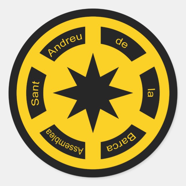 Pegatina Redonda assemblea sab (Anverso)