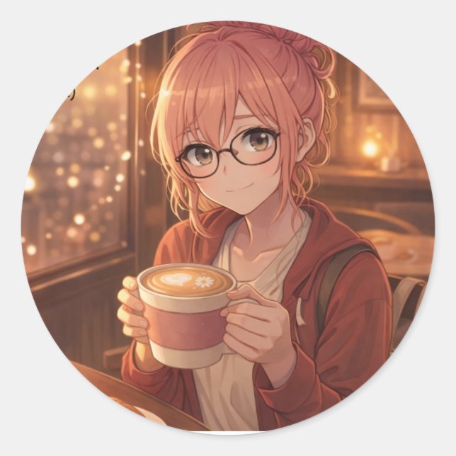 Pegatina Redonda Aster™ I'm Just a Girl sticker Cute Aesthetic (Anverso)