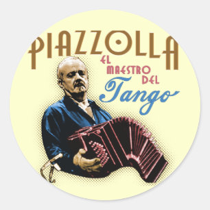 Pegatina Redonda Astor Piazzolla