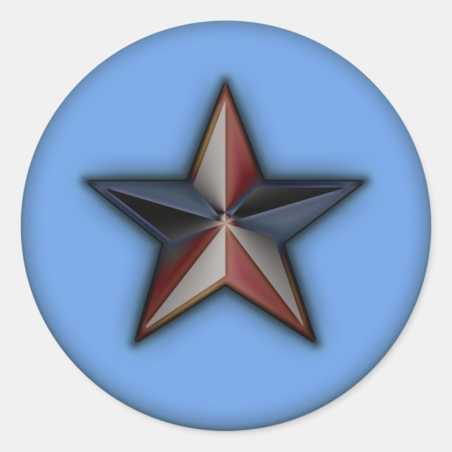 Pegatina Redonda Astra Metallica Blue (Anverso)