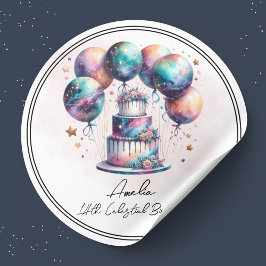 Pegatina Redonda Astrología Cósmica Celestial Gracias