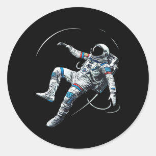 Pegatina Redonda Astronaut Muay Thai Boxeo Karate Kickboxing Marti