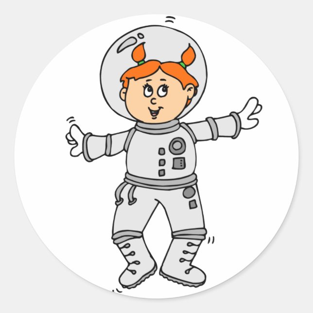 Pegatina Redonda Astronauta (Anverso)