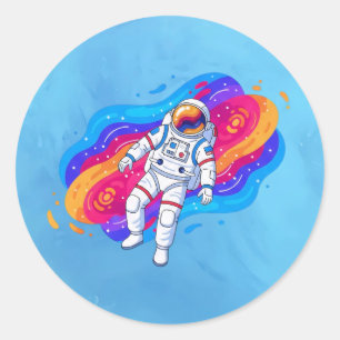 Pegatina Redonda Astronauta
