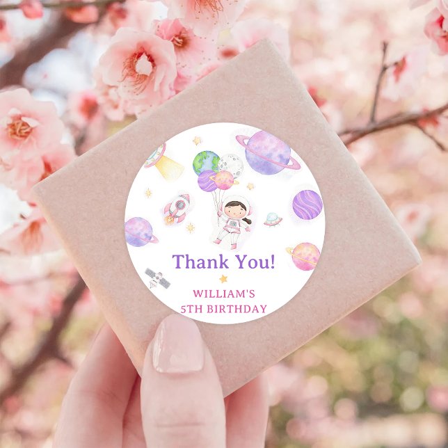 Pegatina Redonda Astronauta Aniversario del Espacio Ultraterrestre  (Subido por el creador)