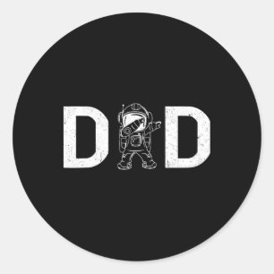 Pegatina Redonda Astronauta de Dabbing Papi papá papá planeta del e