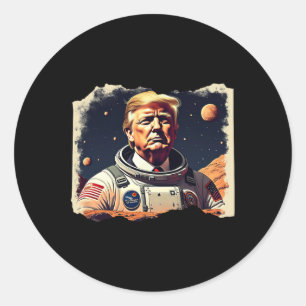 Pegatina Redonda Astronauta de Trump ocupa la sola de exploración e