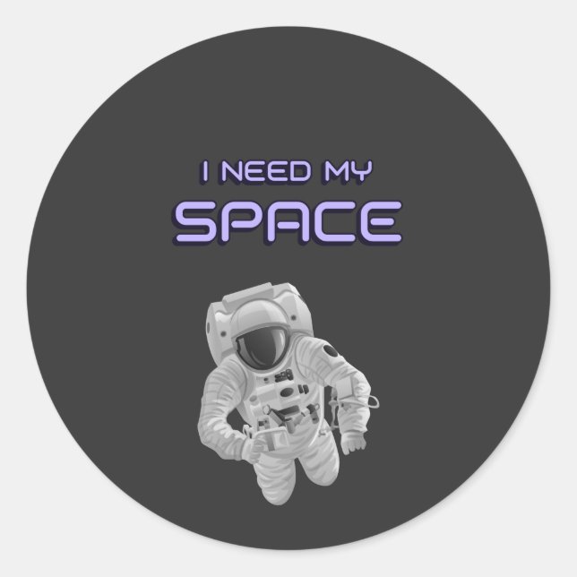Pegatina Redonda Astronauta divertida - Necesito mi iPhone C con ca (Anverso)