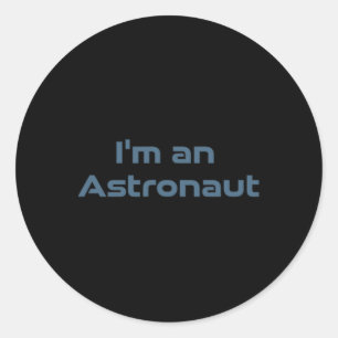 Pegatina Redonda Astronauta Surfista Ola Espacial Retro Divertido C