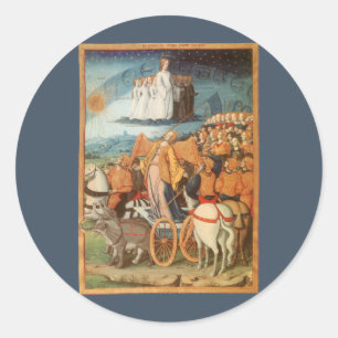 Pegatina Redonda Astronomía Celestial Antigua Poder de los Cielos