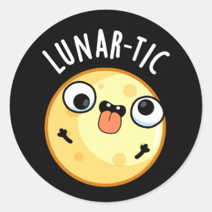 Pegatina Redonda Astronomía divertida lunar-tica luna Pun oscuro BG