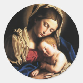 Pegatina Redonda Asumir Virgin Mary