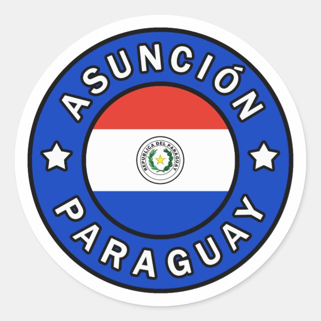 Pegatina Redonda Asunción Paraguay (Anverso)