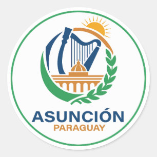 Pegatina Redonda Asunción Paraguay Sudamérica
