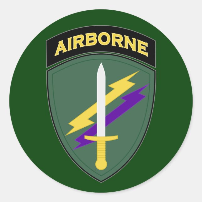 Pegatina Redonda Asuntos civiles y operaciones psicológicas SSI (Anverso)