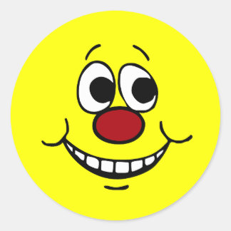 Pegatina Redonda Asustado Face Grumpey
