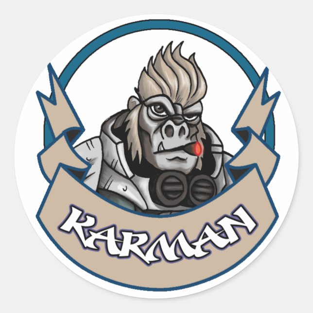 Pegatina Redonda AT-43 Comic Karman (Anverso)