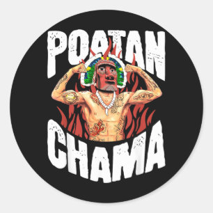 Pegatina Redonda ATAN CHAMA fan de MMA JJB Boxeo Muay Thai Kickboxi