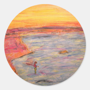 Pegatina Redonda atando uno