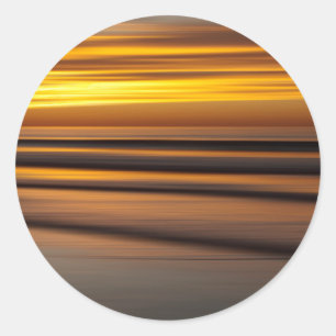 Pegatina Redonda Ataque sagrado al atardecer, CA