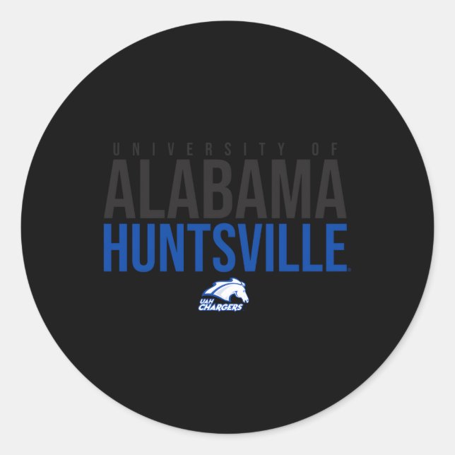 Pegatina Redonda Ataques a cargadores de Alabama-Huntsville Uah (Anverso)