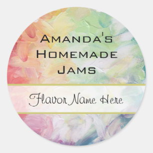 Pegatina Redonda Atasco de pintura abstracta con textura gruesa