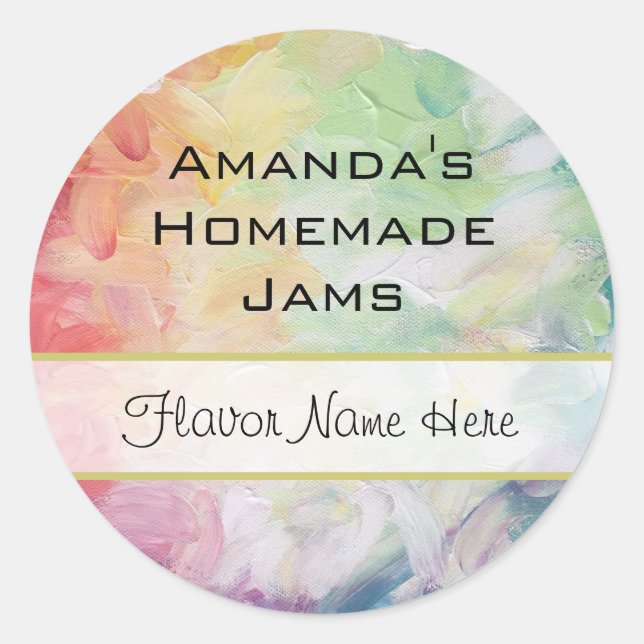 Pegatina Redonda Atasco de pintura abstracta con textura gruesa (Anverso)