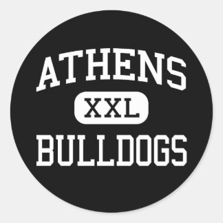 Pegatina Redonda Atenas - Bulldoges - Escuela Secundaria - Las llan