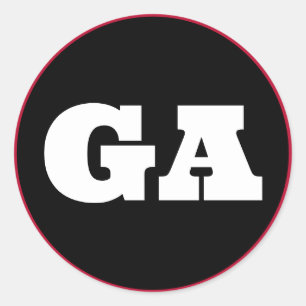 Pegatina Redonda Atenas (GA) - Negro x Blanco x Rojo