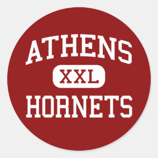 Pegatina Redonda Atenas - Hornets - Escuela Media - Atenas Texas
