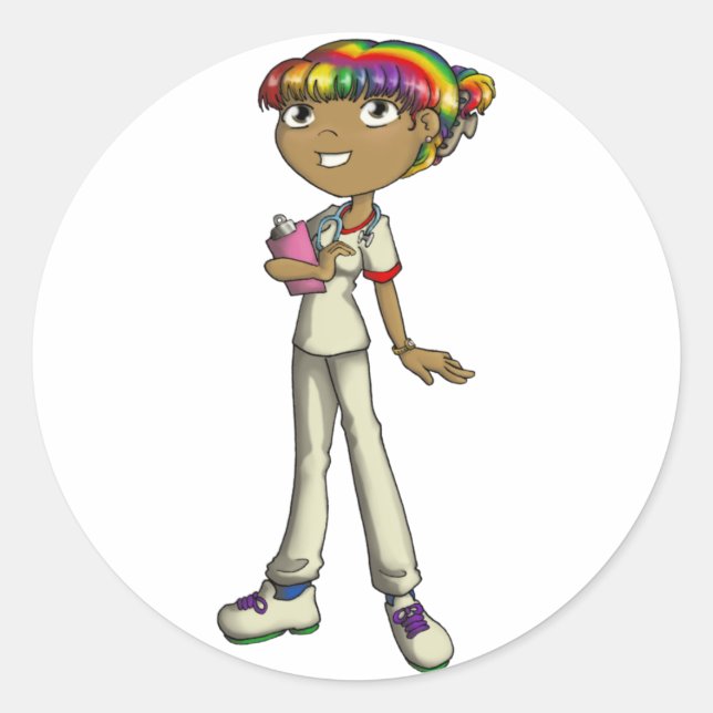 Pegatina Redonda Atención (Anverso)