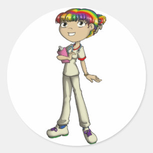 Pegatina Redonda Atención