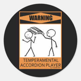 Pegatina Redonda ¡Atención! Accionador de acordeón de temperatura