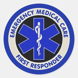 Pegatina Redonda Atención médica de emergencia