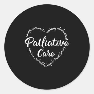 Pegatina Redonda Atención paliativa, hospicio, trabajador de hospi