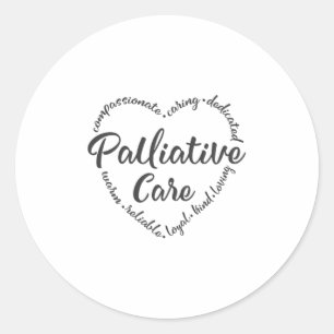 Pegatina Redonda Atención paliativa, hospicio, trabajador de hospi