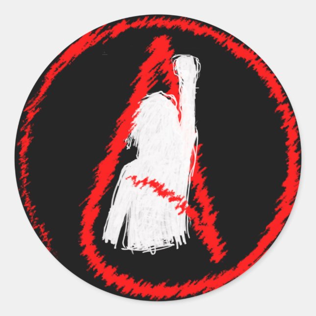 Pegatina Redonda Ateo militante (Anverso)