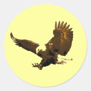 Pegatina Redonda Aterrizaje de Eagle