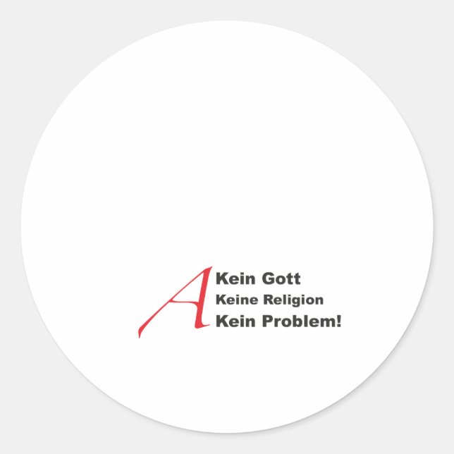 Pegatina Redonda atheistA1 (Anverso)