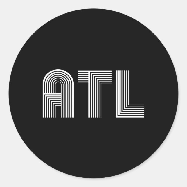 Pegatina Redonda Atl Atlanta A T L (Anverso)